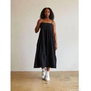 For Days‎ Black Tiered Cami Dress 100% Organic Cotton Size Large